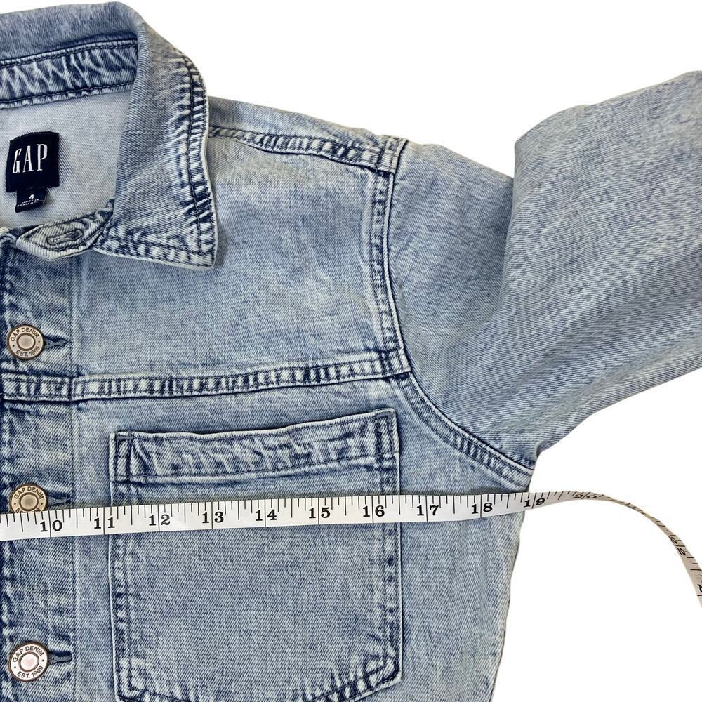 GAP Sz 4 Long Sleeve Belted Denim Jumpsuit Light Wash Indigo 90s Retro Utility - Picture 13 of 16